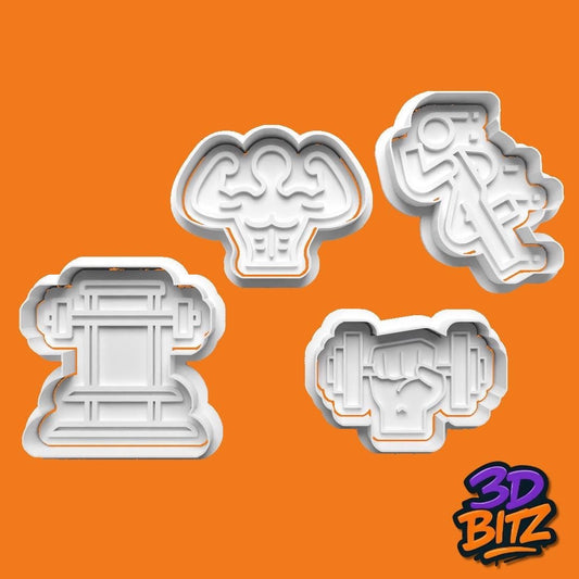 Fitness, gym and CrossFit Cookie Cutter & Embosser Set