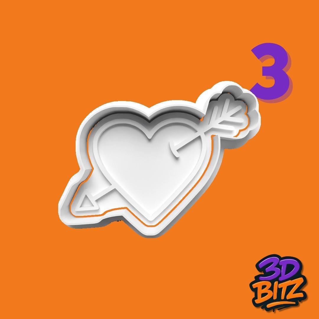 Heart Love Cookie Cutter & Embosser Set