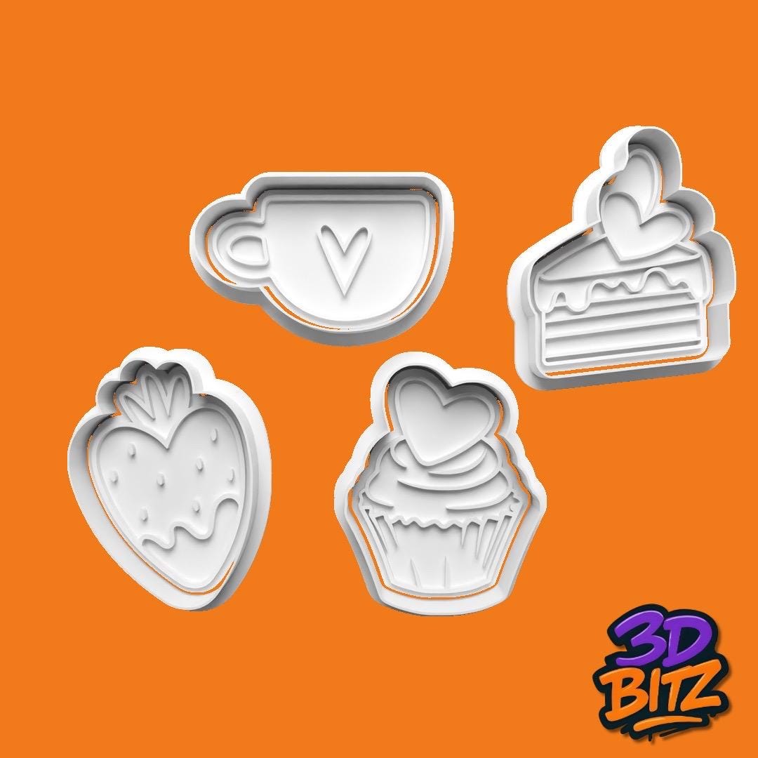 Sweet Treats afternoon tea party Cookie Cutter & Embosser Set