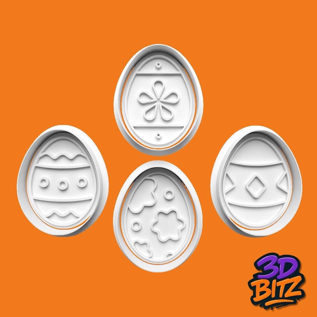 Easter Egg Cookie Cutter & Embosser Set