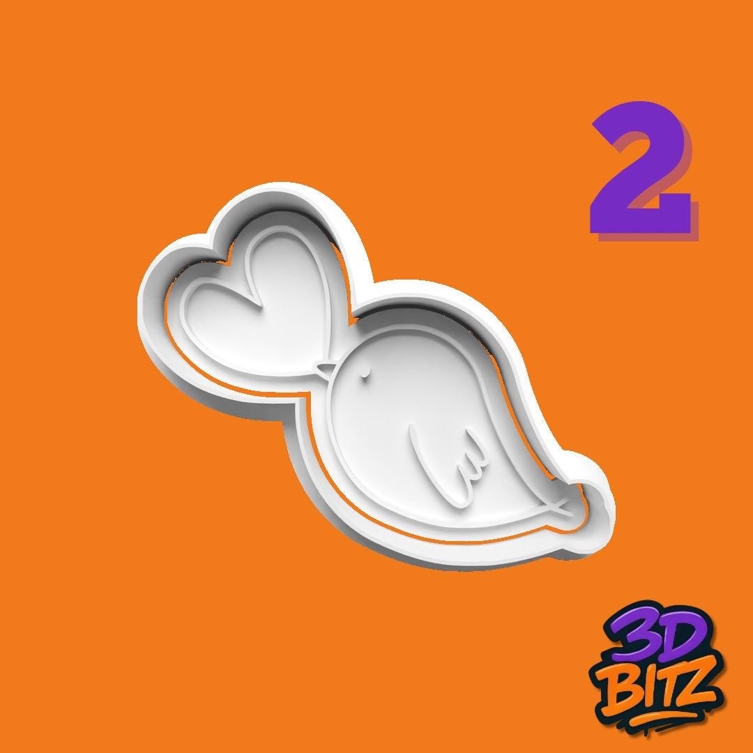 Love Heart rainbow Cookie Cutter & Embosser Set
