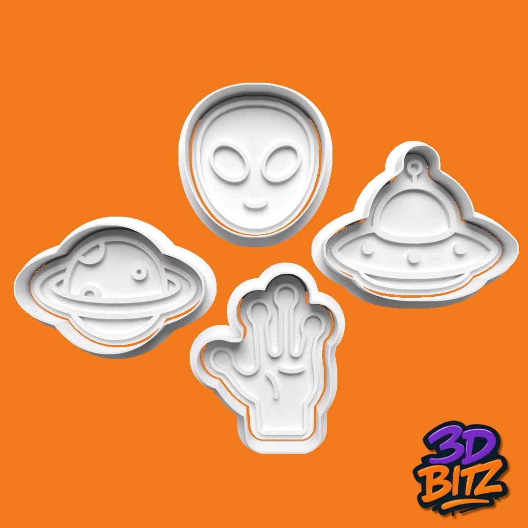 Alien Cookie Cutter & Embosser Set