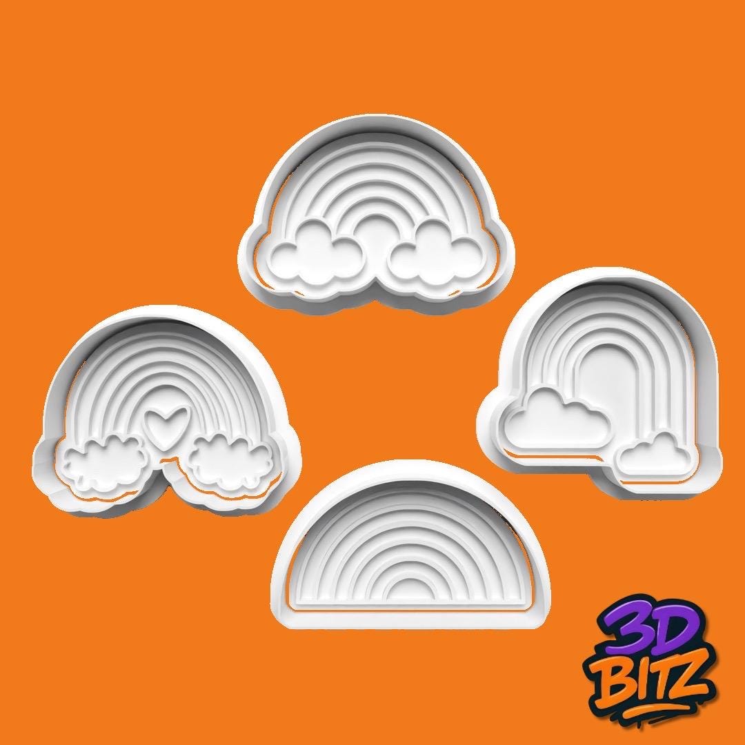 Rainbow Cookie Cutter & Embosser Set