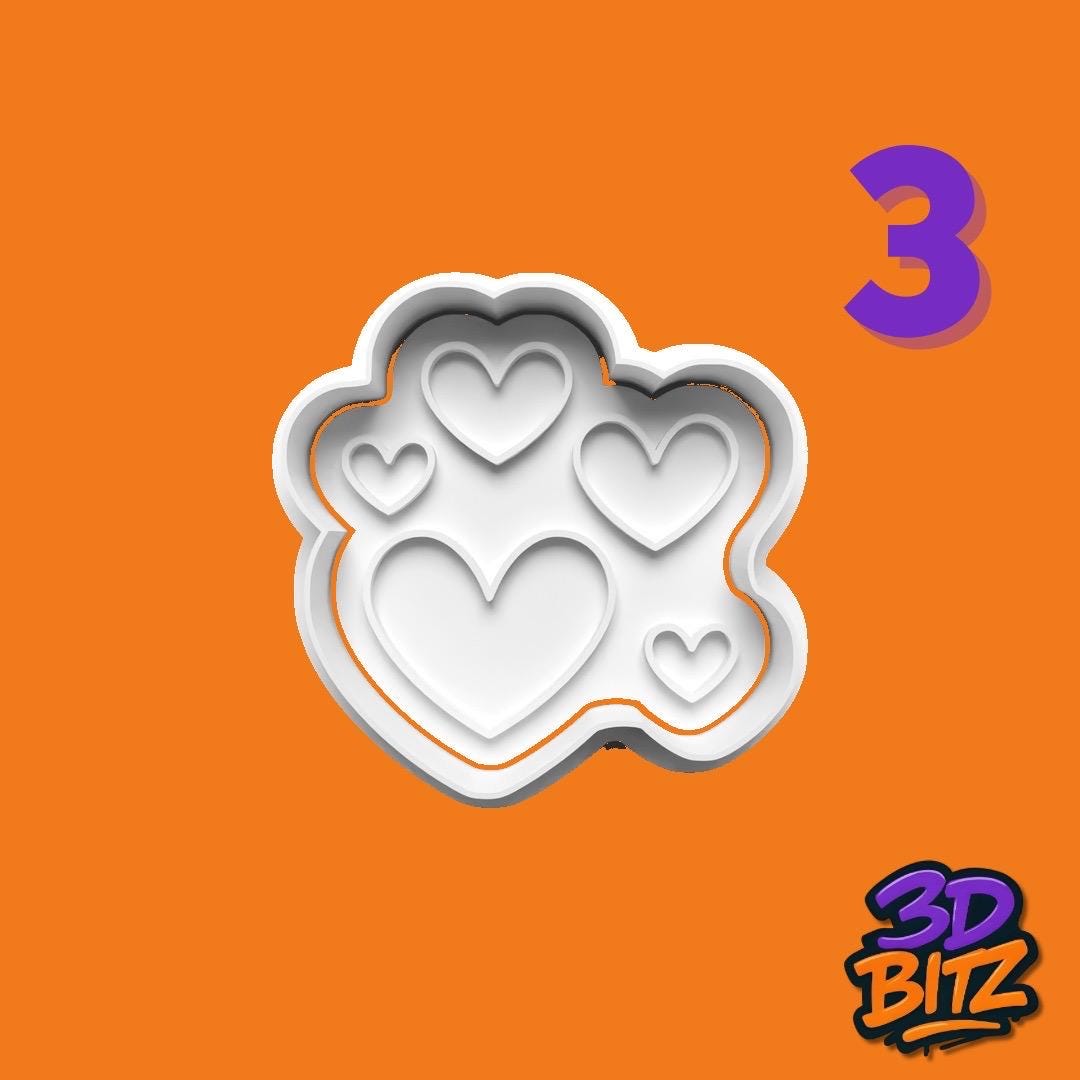 Valentine Heart Cookie Cutter & Embosser Set
