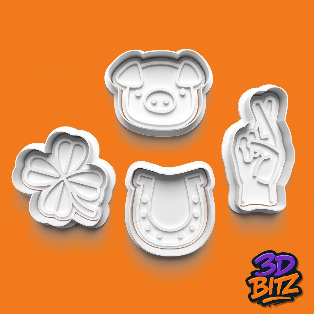Lucky Symbols Cookie Cutter & Embosser Set
