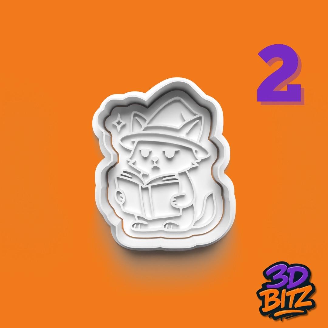 Witch Cat Cookie Cutter & Embosser Set
