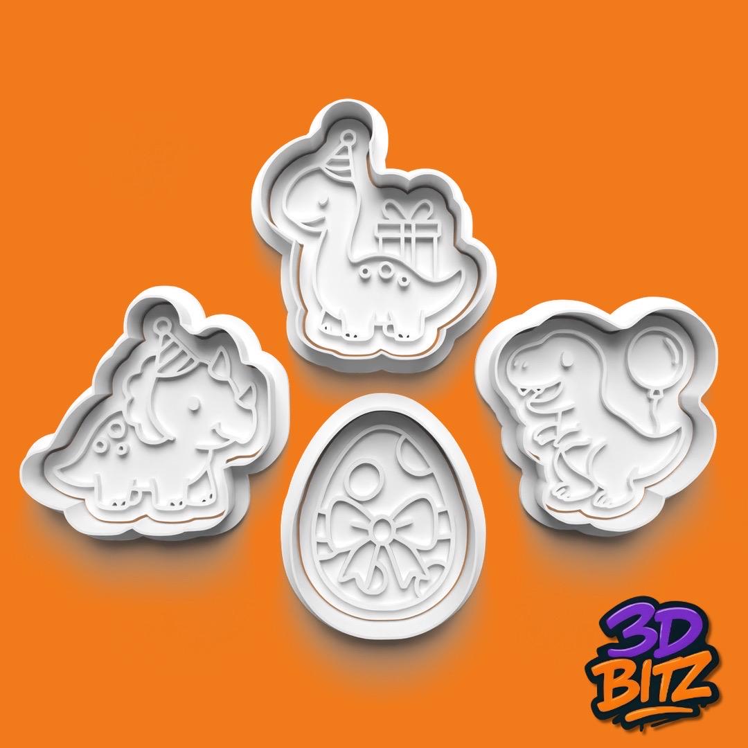 Dinosaur Party Cookie Cutter & Embosser Set