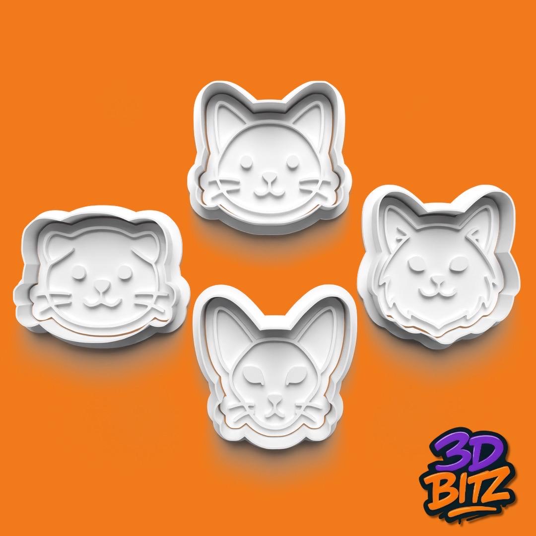 Cat Breed Cookie Cutter & Embosser Set
