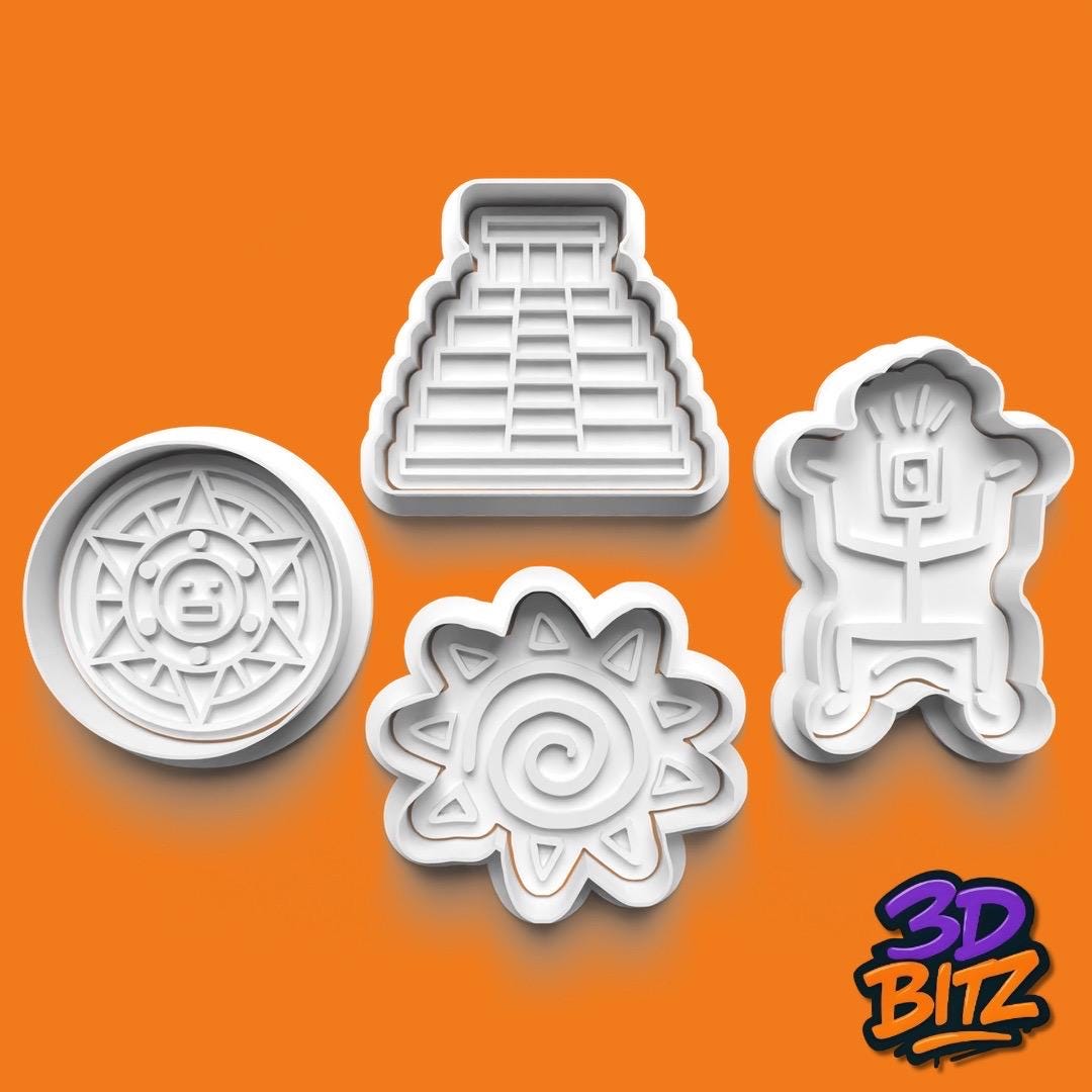 Aztec Symbol Cookie Cutter & Embosser Set