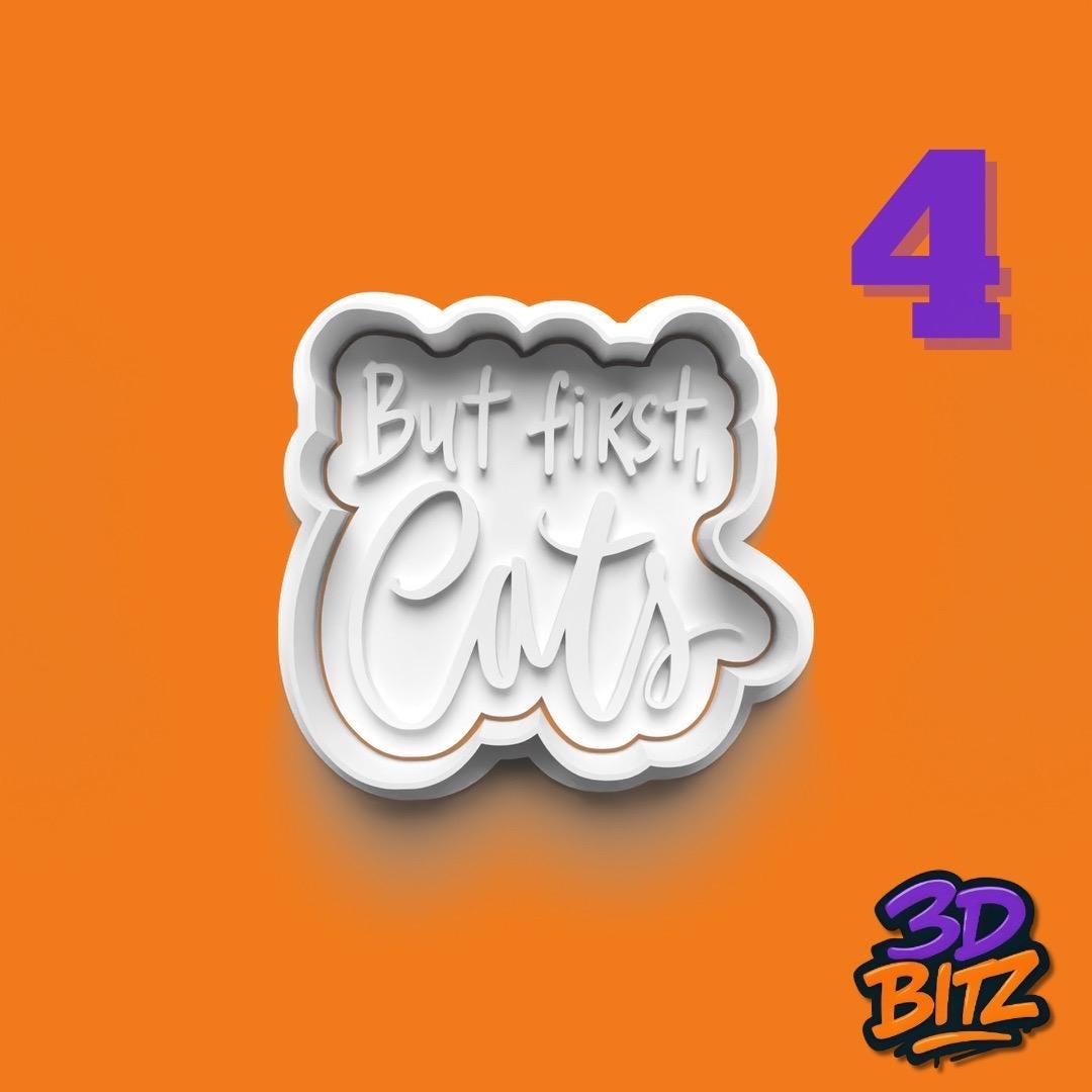 Funny Cat Quotes Cookie Cutter & Embosser Set