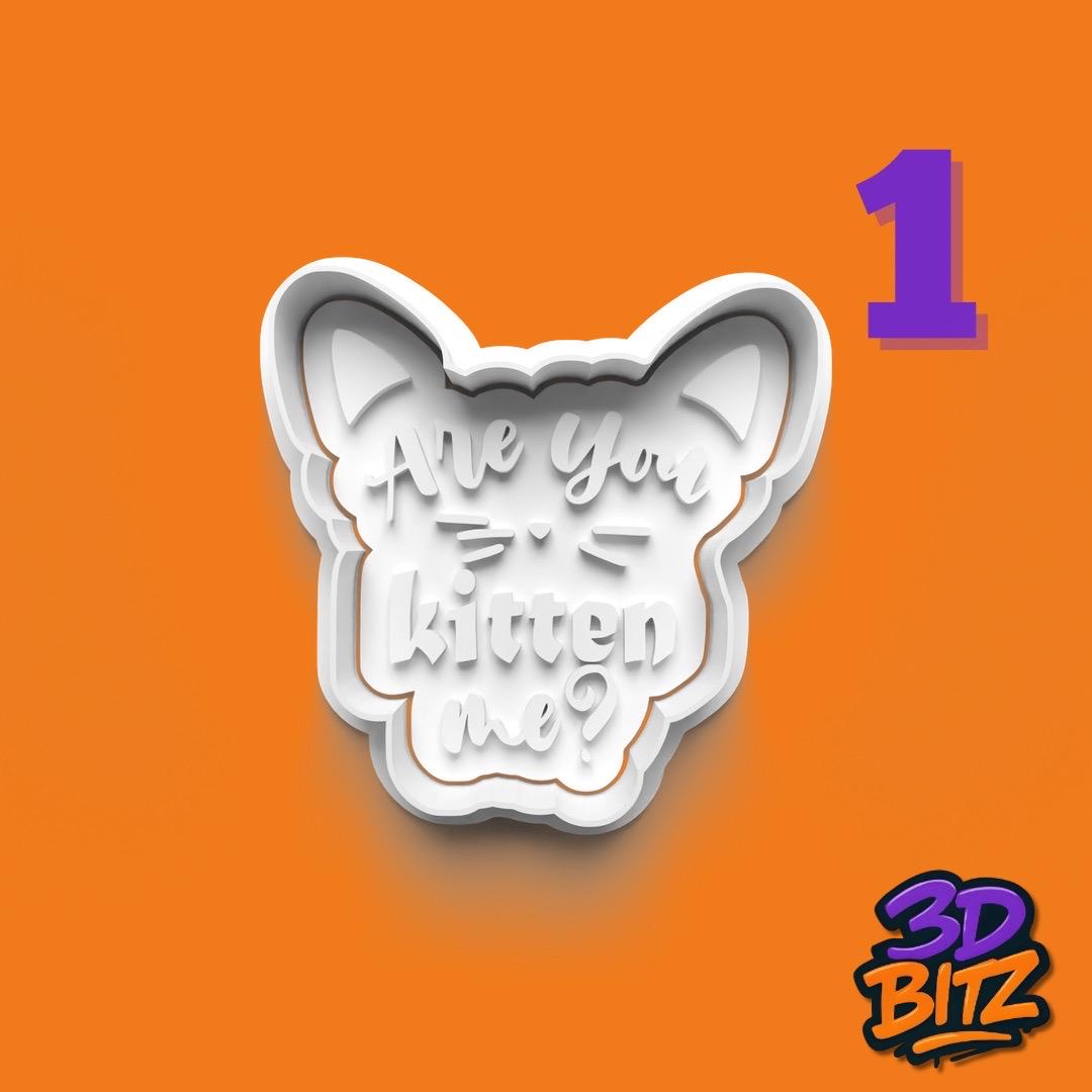 Funny Cat Quotes Cookie Cutter & Embosser Set