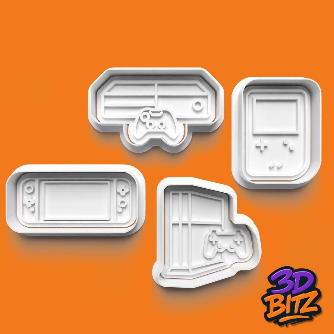 Gaming Console Cookie Cutter & Embosser Set