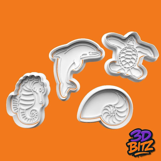 Ocean Animals Cookie Cutter & Embosser Set