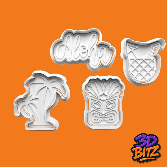 Tropical Aloha Cookie Cutter & Embosser Set