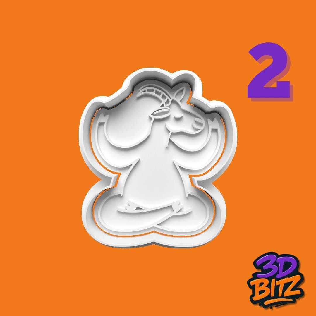 Yoga goat Cookie Cutter & Embosser Set
