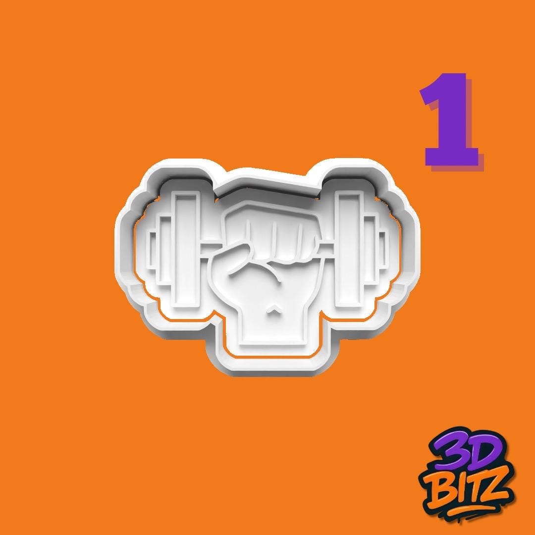 Fitness, gym and CrossFit Cookie Cutter & Embosser Set