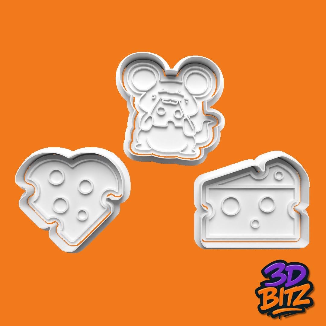 Mouse and Cheese Cookie Cutter & Embosser Set