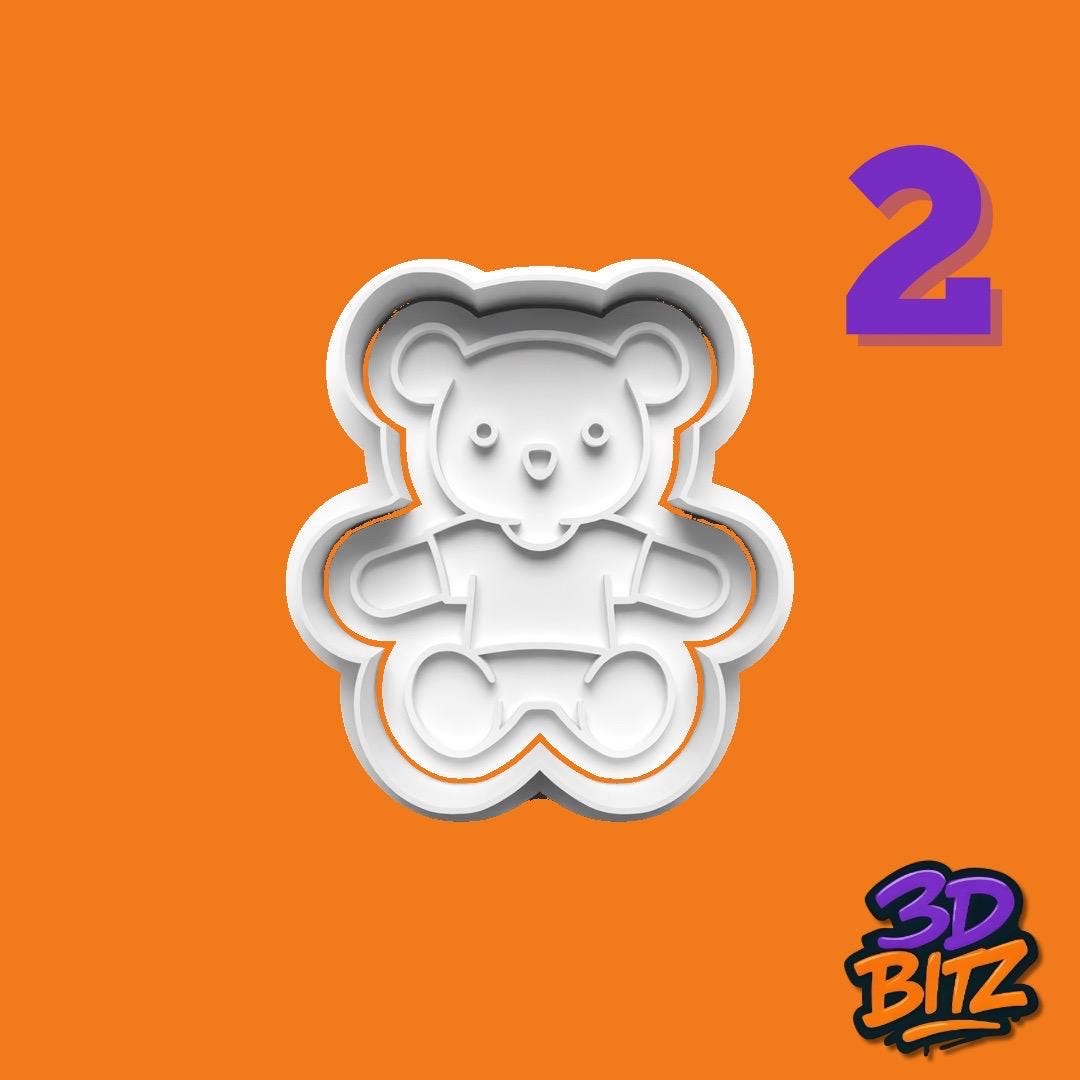 Vintage Teddy Bear Cookie Cutter & Embosser Set