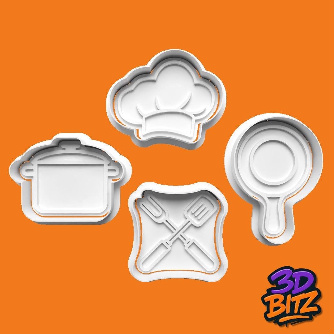 Kitchen chef Baking Cookie Cutter & Embosser Set