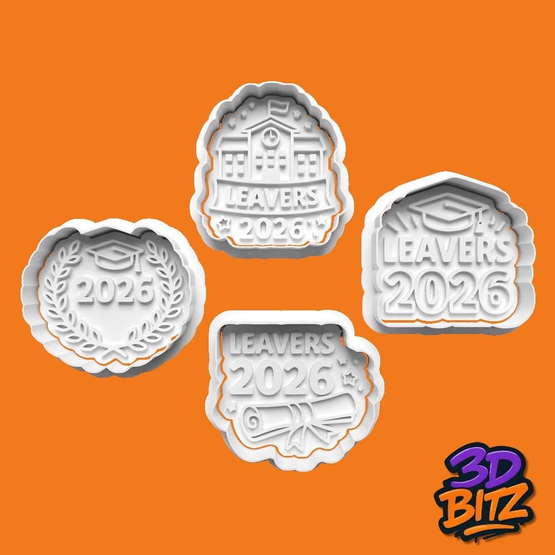 Class of 2026 Graduation Cookie Cutters| Leavers 2025 Biscuit Embossers| School Leaver Gift Cookie Cutter & Embosser Set