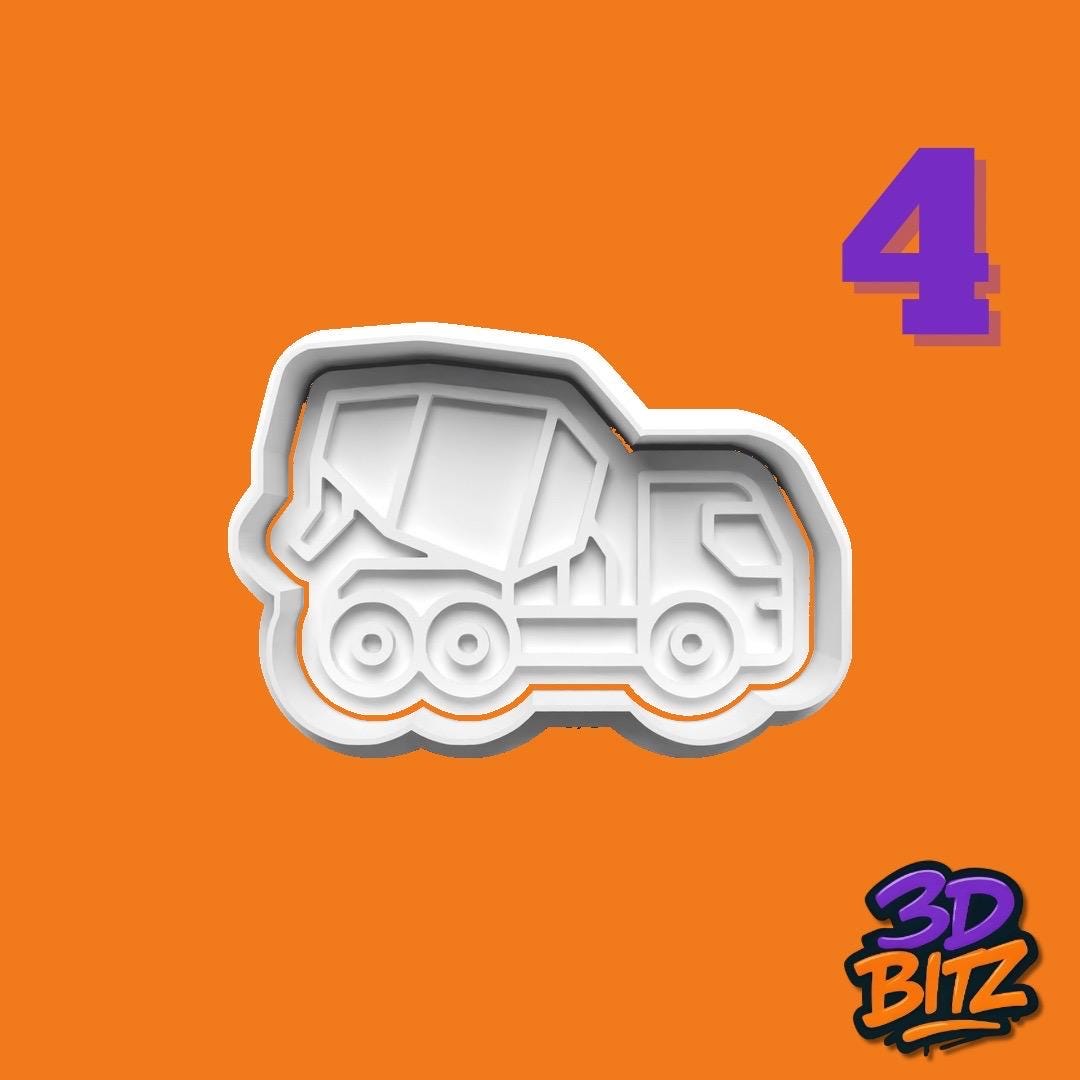 Construction Vehicle Cookie Cutter & Embosser Set