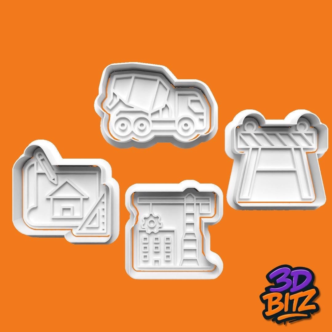 Construction Vehicle Cookie Cutter & Embosser Set
