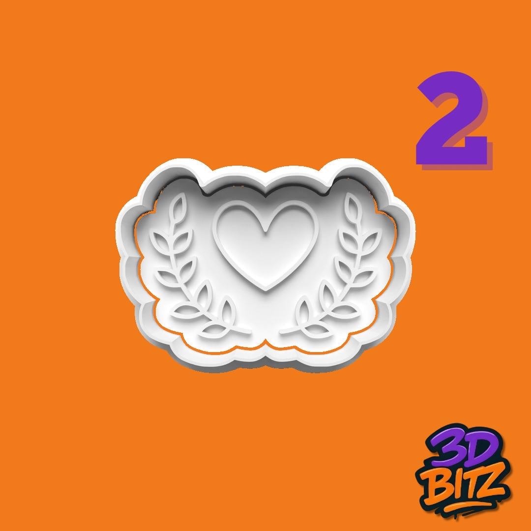 Valentine Heart Cookie Cutter & Embosser Set