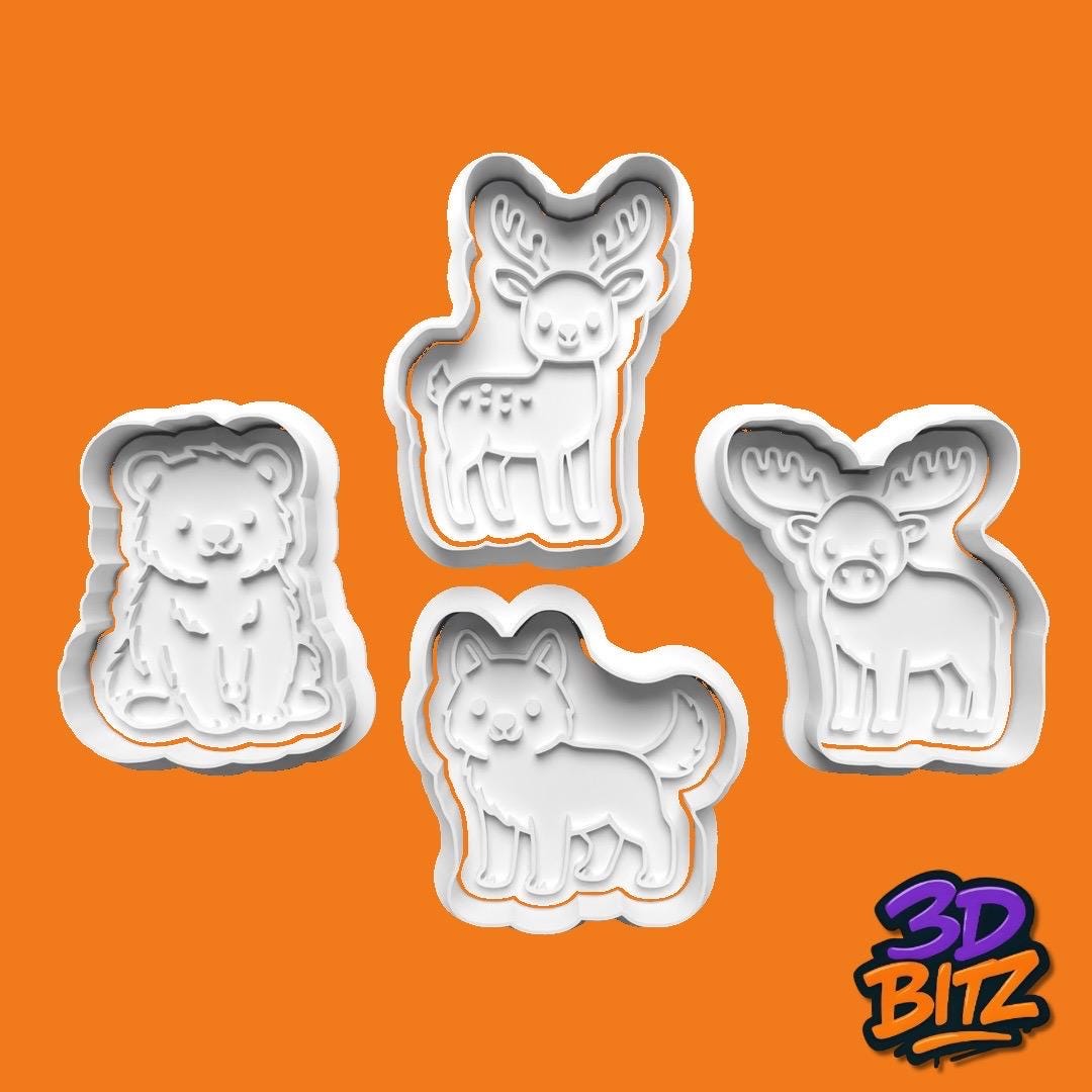 Woodland Animal Cookie Cutter & Embosser Set