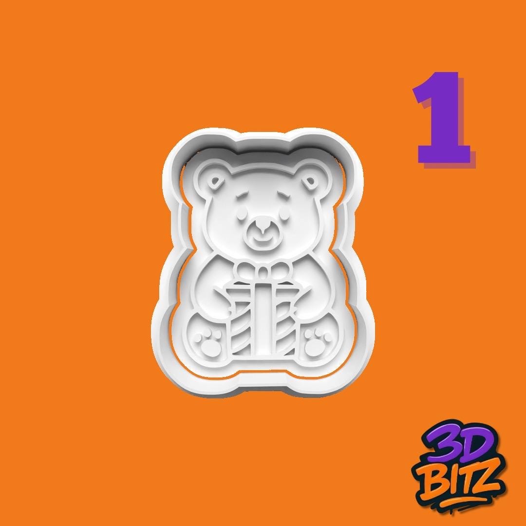 Birthday Bear Cookie Cutter & Embosser Set