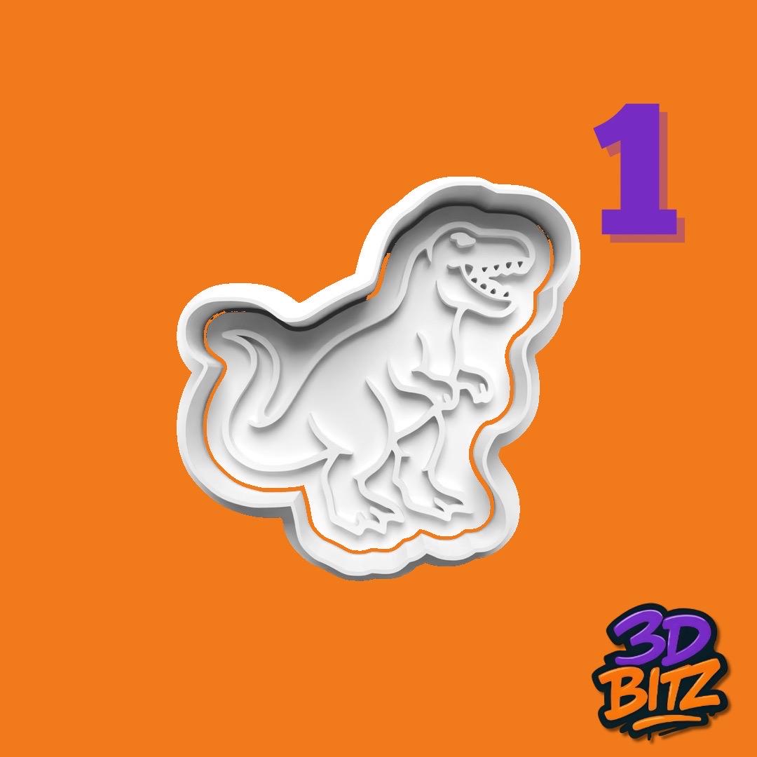 Dinosaur Cookie Cutter & Embosser Set