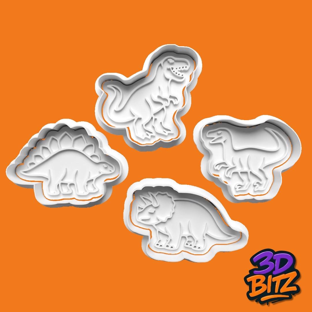 Dinosaur Cookie Cutter & Embosser Set
