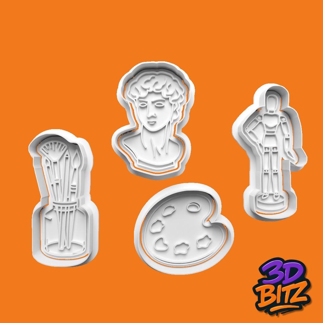 Art & Sculpture Cookie Cutter & Embosser Set