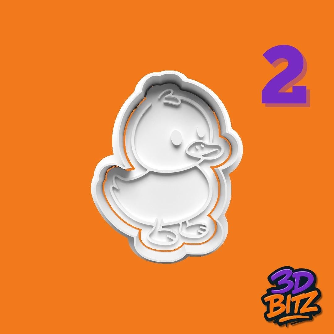 Farm Animal Cookie Cutter Set: Pig, Bunny, Duck, Goat Cookie Cutter & Embosser Set