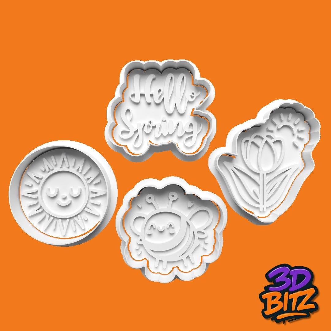 Spring Cookie Cutter & Embosser Set