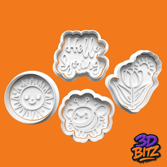 Spring Cookie Cutter & Embosser Set