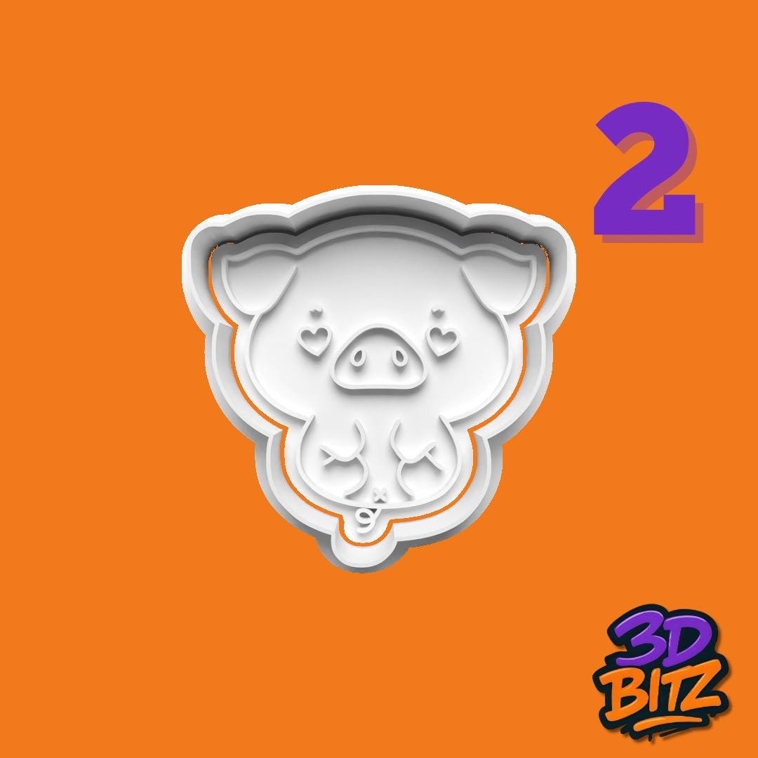 Pig Cookie Cutter & Embosser Set