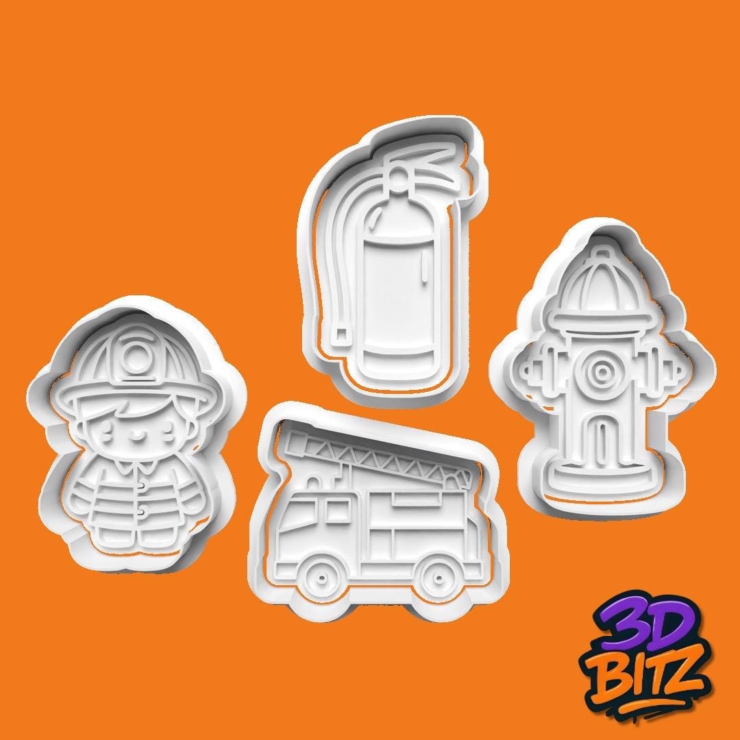 Firefighter Cookie Cutter & Embosser Set