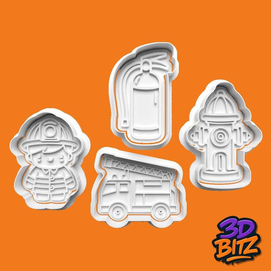 Firefighter Cookie Cutter & Embosser Set