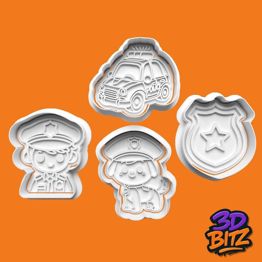 Police Cookie Cutter & Embosser Set