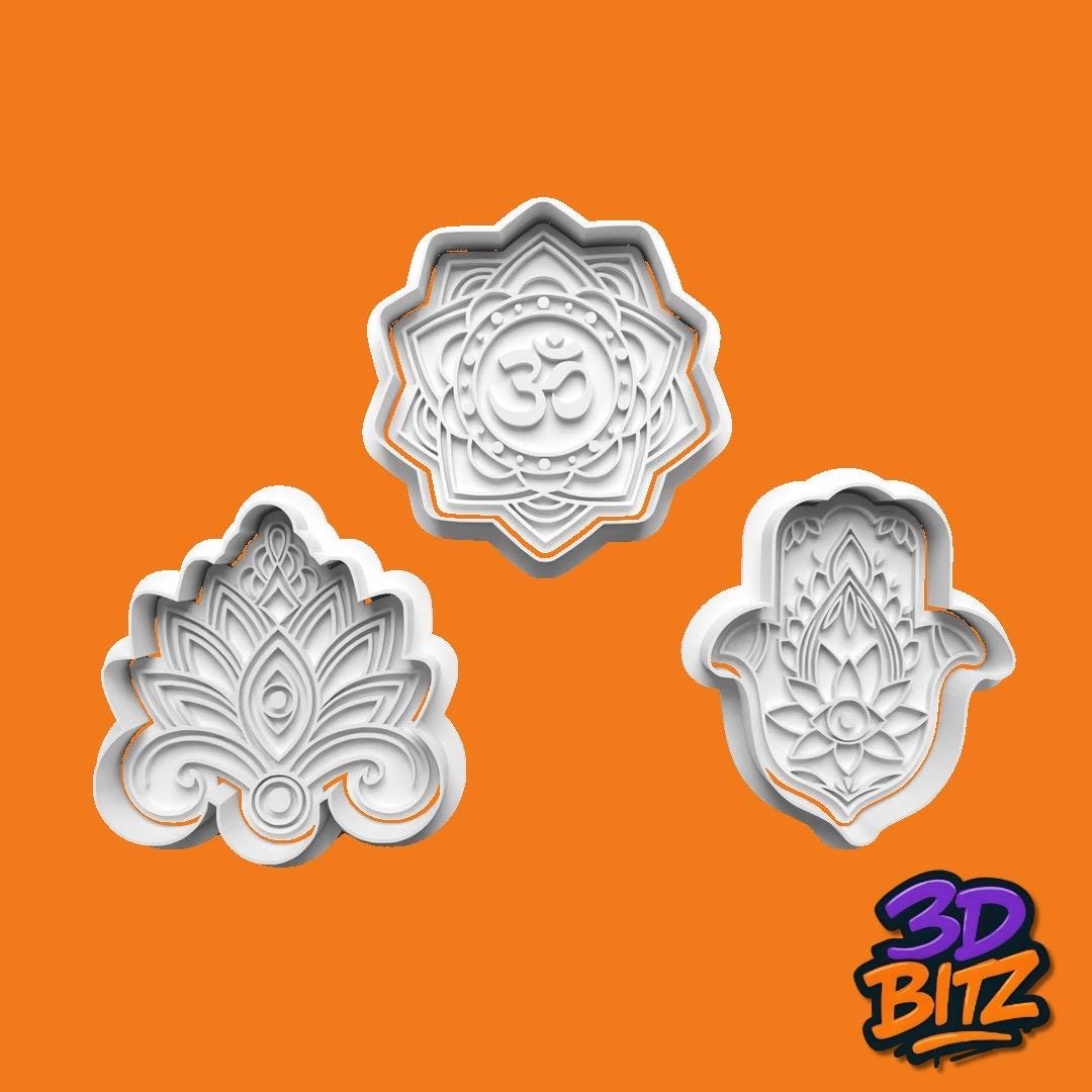 Spiritual, Lotus, Om Cookie Cutter & Embosser Set