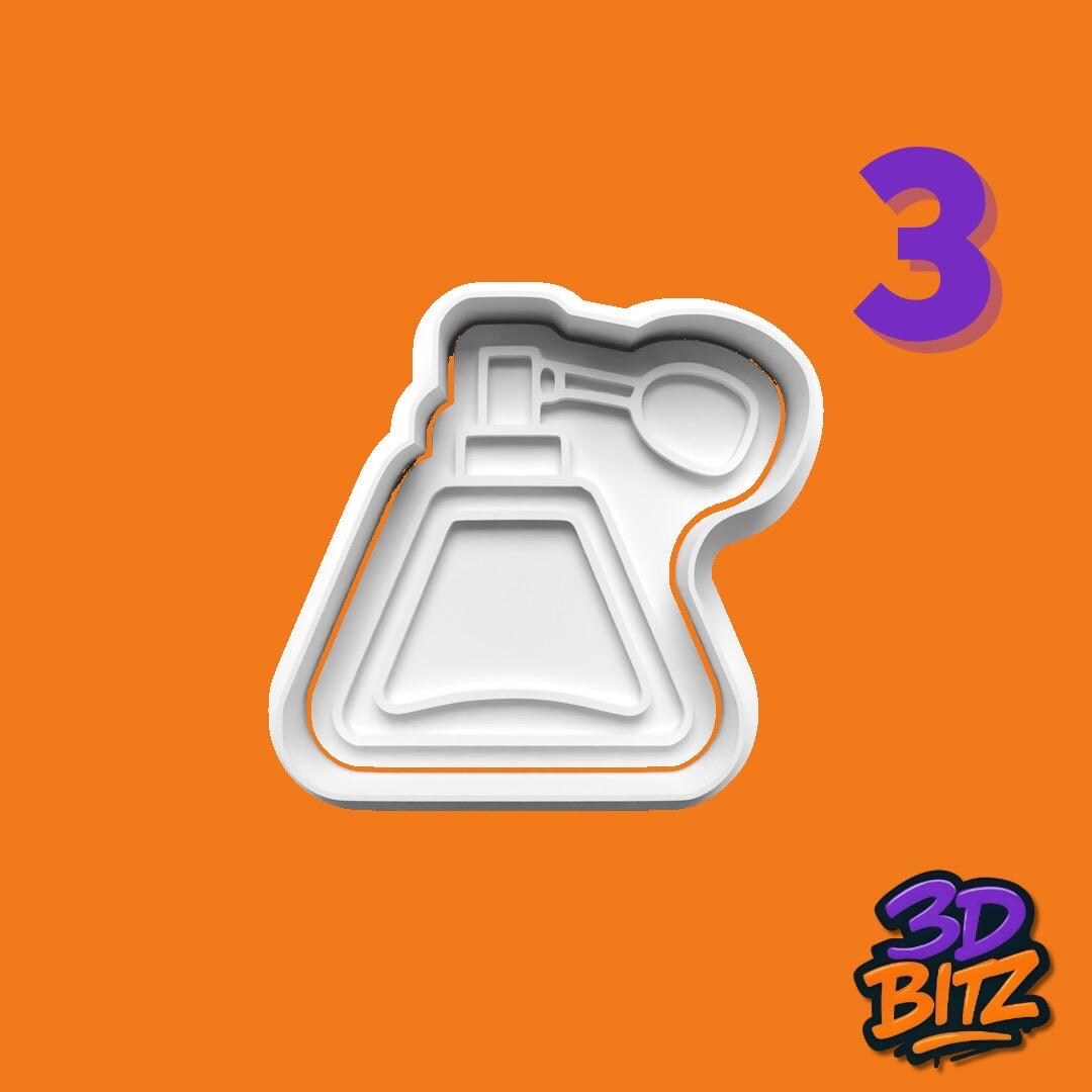 Perfume Bottle Cookie Cutter & Embosser Set