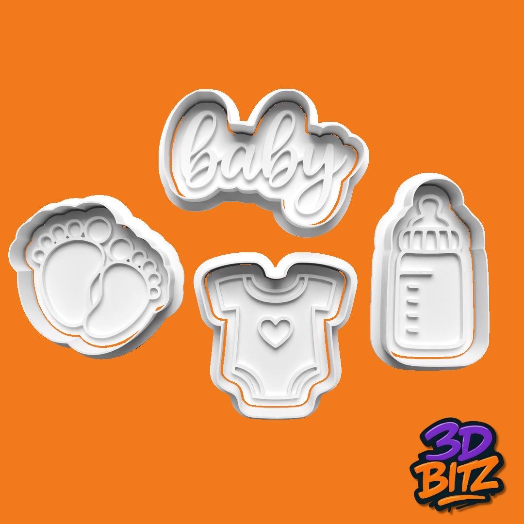 Baby Shower Cookie Cutter & Embosser Set