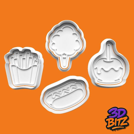 Fairground Treats fast food Cookie Cutter & Embosser Set