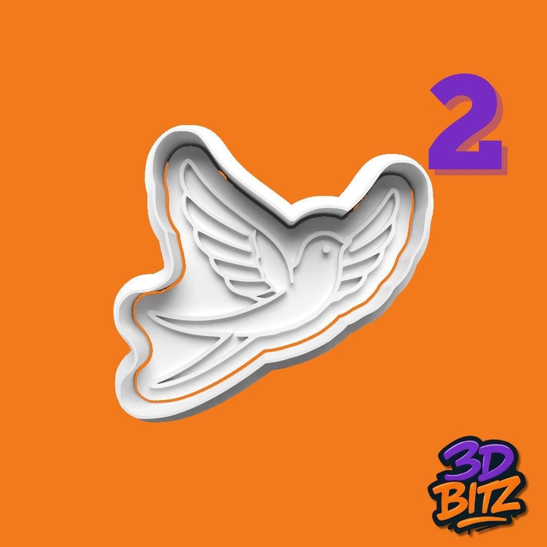 Bird swallow love birds Cookie Cutter & Embosser Set