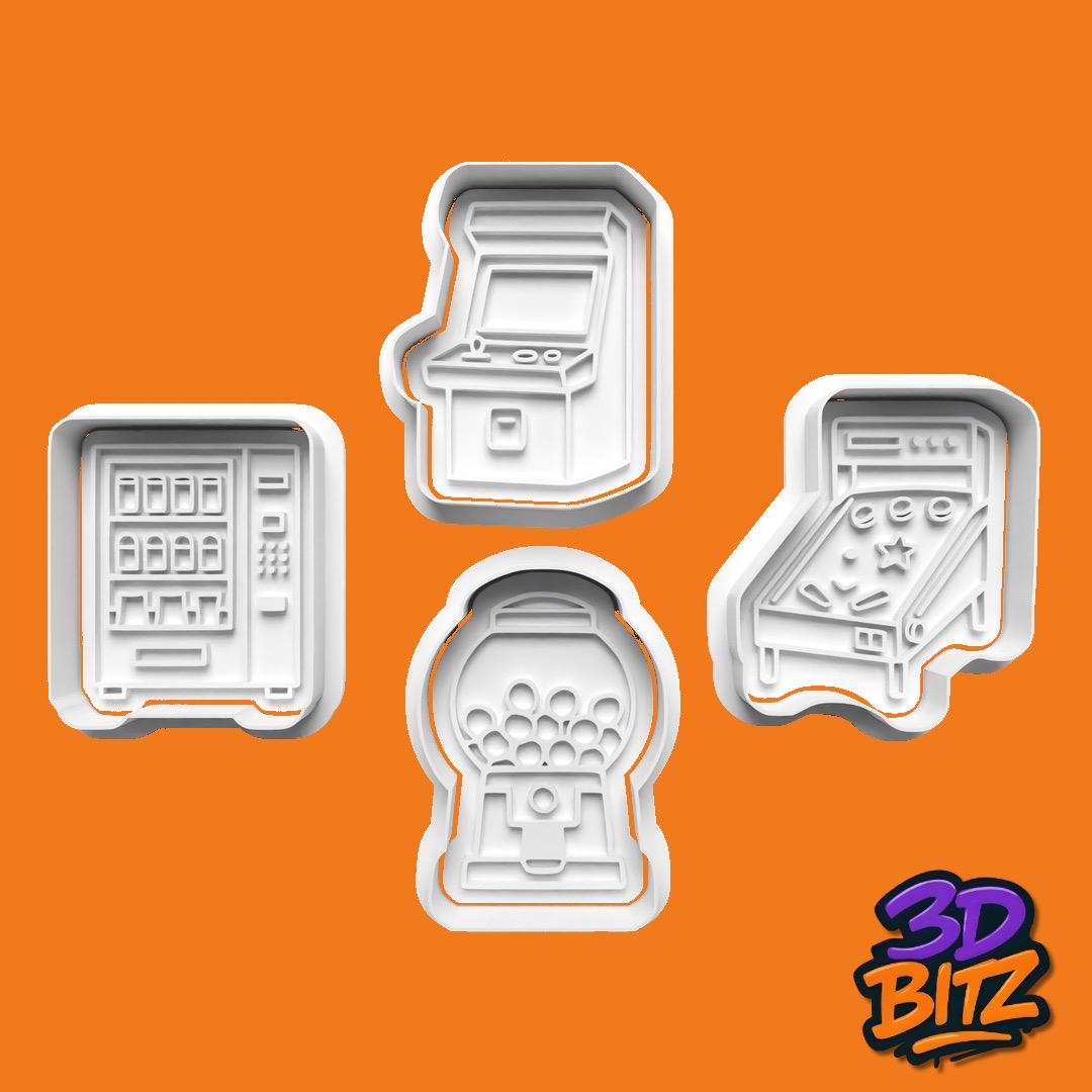 Arcade retro Games Cookie Cutter & Embosser Set