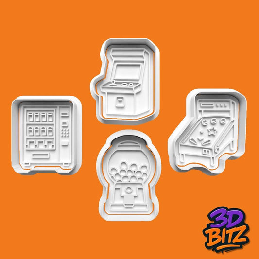 Arcade retro Games Cookie Cutter & Embosser Set
