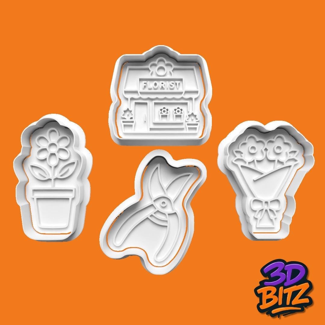 Florist Cookie Cutter & Embosser Set