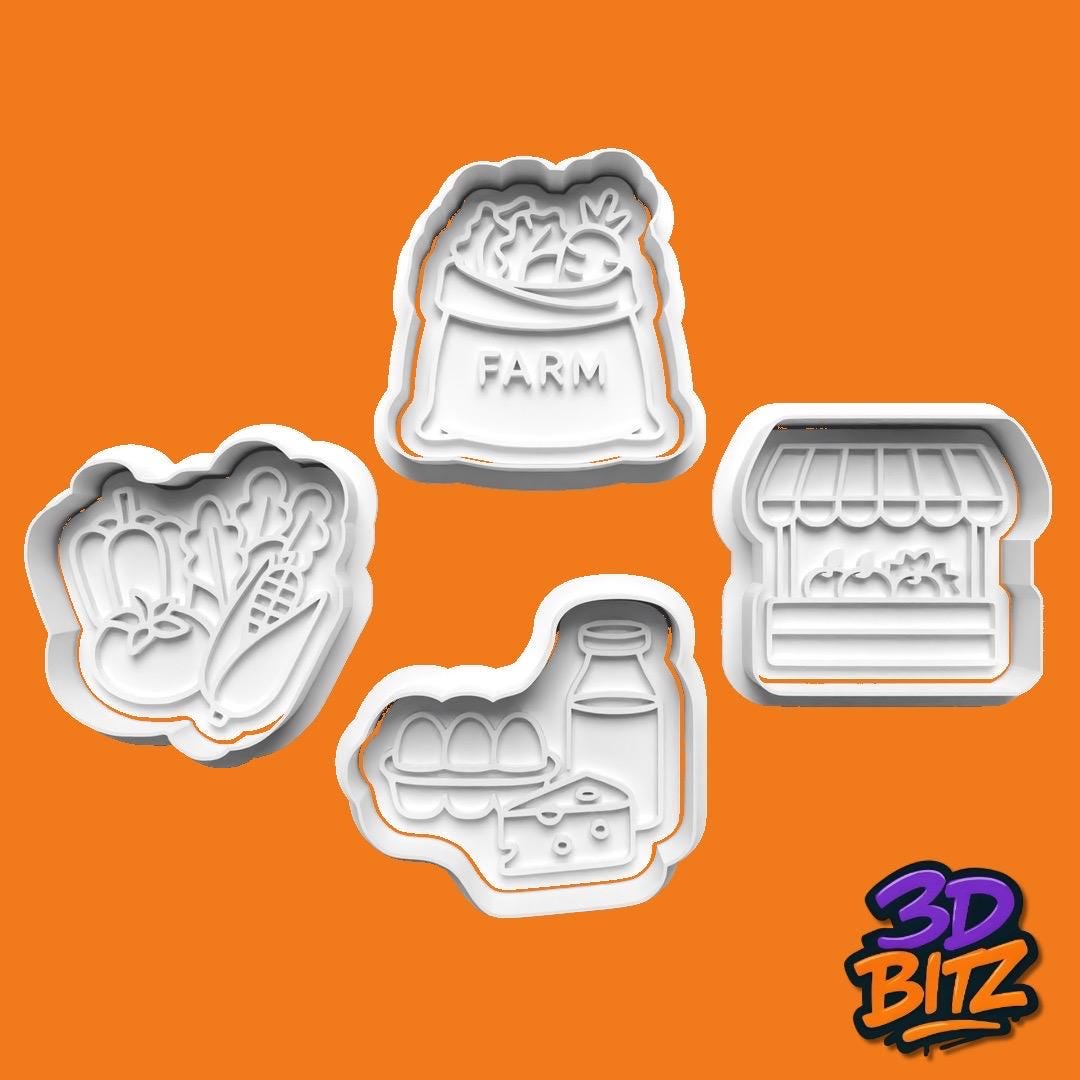 Farm Produce Cookie Cutter & Embosser Set