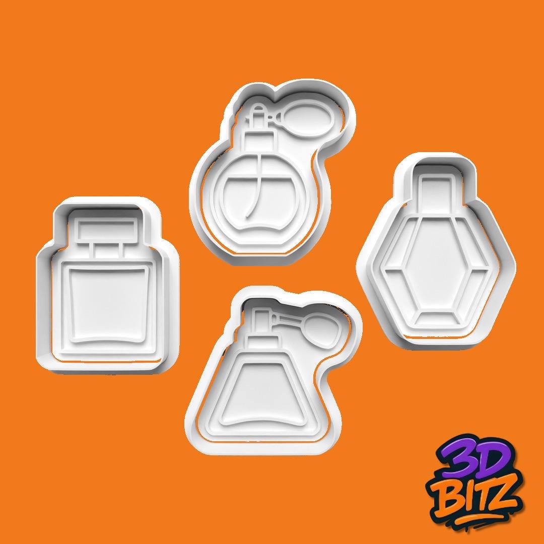 Perfume Bottle Cookie Cutter & Embosser Set