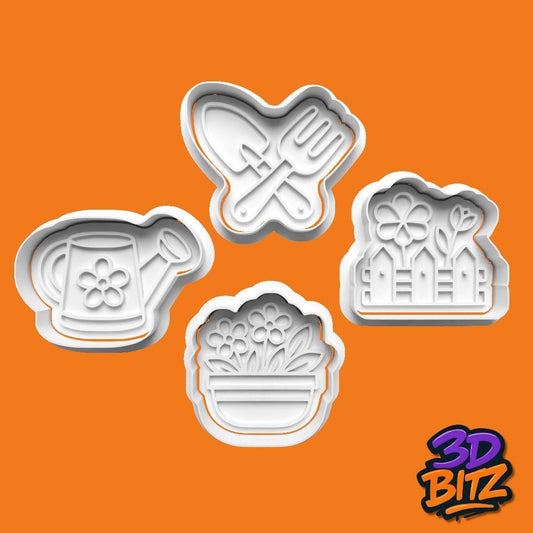 Gardening Cookie Cutter & Embosser Set